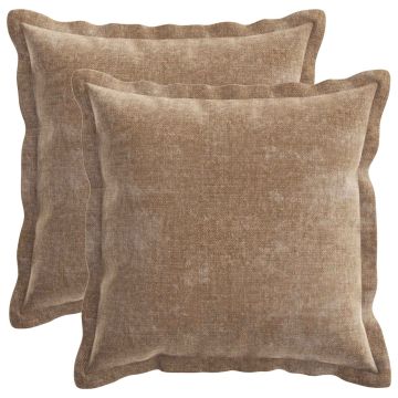 Federa 2 pz HOUTEN Marrone 30 x 30 cm Tessuto Chenille