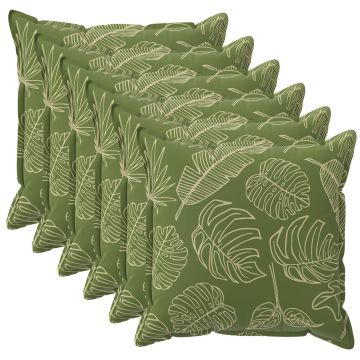 Federa 6 pz HOUTEN Design a foglia 30 x 30 cm Poliestere