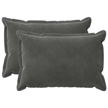 Federa 2 pcs HOUTEN Grigio Scuro 30 x 50 cm Velluto
