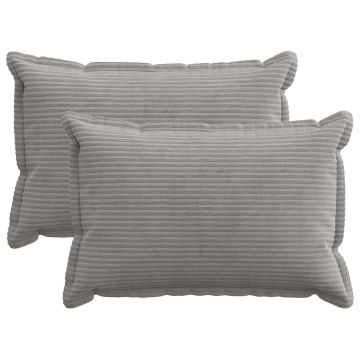 Federa 2 pz HOUTEN Grigio Chiaro 30 x 50 cm corduroy