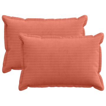 Federa 2 pz HOUTEN Rosso Arancio 30 x 50 cm corduroy