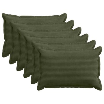 Federa 6 pz HOUTEN Verde 30 x 50 cm corduroy