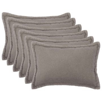 Federa 6 pcs HOUTEN Grigio Chiaro 30 x 50 cm Bouclé