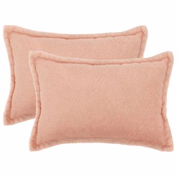 Federa 2 pcs HOUTEN Rosa 30 x 50 cm Bouclé