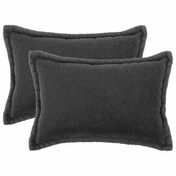 Federa 2 pcs HOUTEN Grigio Scuro 30 x 50 cm Bouclé