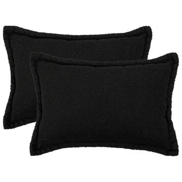 Federa 2 pcs HOUTEN Nero 30 x 50 cm Bouclé