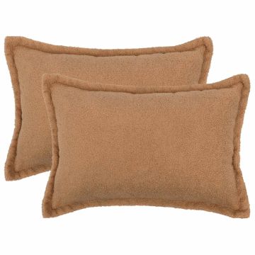Federa 2 pcs HOUTEN Beige 30 x 50 cm Bouclé