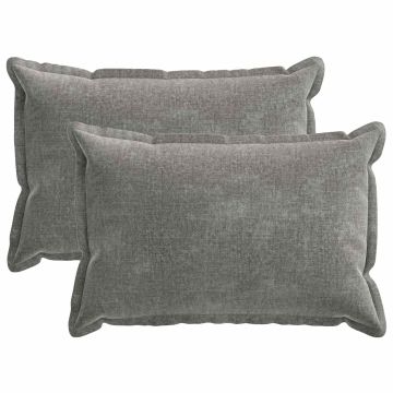 Federa 2 pz HOUTEN Grigio Scuro 30 x 50 cm Tessuto Chenille