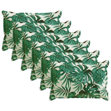 Federa 6 pz HOUTEN Motivo a Foglie 30 x 50 cm Poliestere