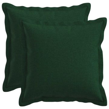Federa 2 pcs HOUTEN Verde Scuro 35 x 35 cm Lino