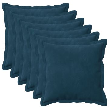 Federa 6 pcs HOUTEN Blu 35 x 35 cm Velluto