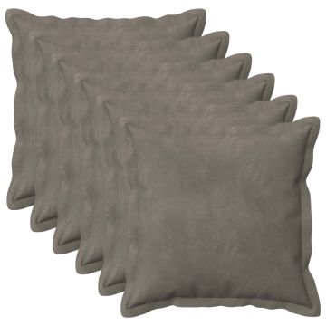 Federa 6 pcs HOUTEN Grigio Chiaro 35 x 35 cm Velluto