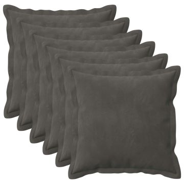 Federa 6 pcs HOUTEN Grigio Scuro 35 x 35 cm Velluto