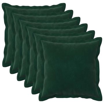 Federa 6 pcs HOUTEN Verde Scuro 35 x 35 cm Velluto