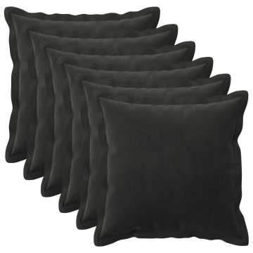 Federa 6 pcs HOUTEN Nero 35 x 35 cm Velluto