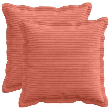 Federa 2 pz HOUTEN Rosso Arancio 35 x 35 cm corduroy