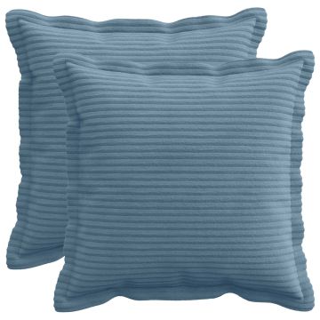 Federa 2 pz HOUTEN Blu 35 x 35 cm corduroy