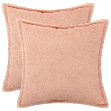 Federa 2 pcs HOUTEN Rosa 35 x 35 cm Bouclé