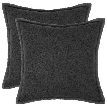 Federa 2 pcs HOUTEN Grigio Scuro 35 x 35 cm Bouclé