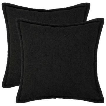Federa 2 pcs HOUTEN Nero 35 x 35 cm Bouclé