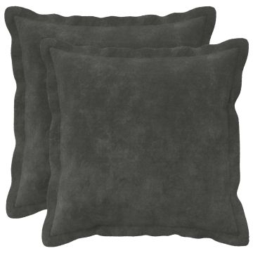 Federa 2 pcs HOUTEN Antracite 35 x 35 cm Fleece in microfibra