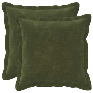 Federa 2 pcs HOUTEN Verde 35 x 35 cm Fleece in microfibra