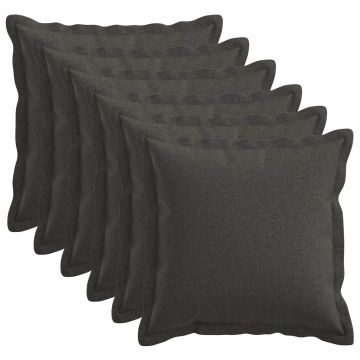 Federa 6 pcs HOUTEN Grigio Scuro 40 x 40 cm Lino