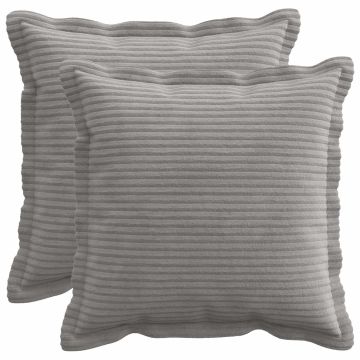 Federa 2 pz HOUTEN Grigio Chiaro 40 x 40 cm corduroy