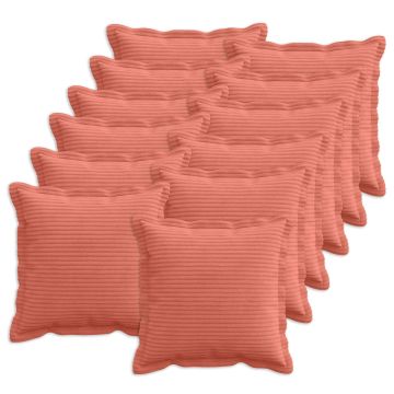 Federa 12 pz HOUTEN Rosso Arancio 40 x 40 cm corduroy