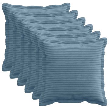 Federa 6 pz HOUTEN Blu 40 x 40 cm corduroy