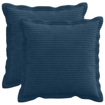 Federa 2 pz HOUTEN Blu navy 40 x 40 cm corduroy