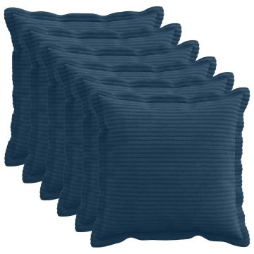 Federa 6 pz HOUTEN Blu navy 40 x 40 cm corduroy