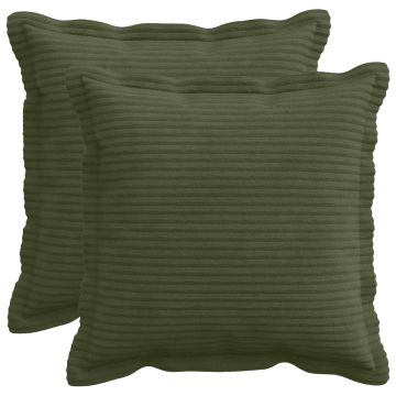Federa 2 pz HOUTEN Verde 40 x 40 cm corduroy