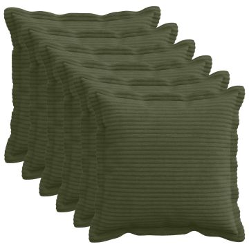 Federa 6 pz HOUTEN Verde 40 x 40 cm corduroy