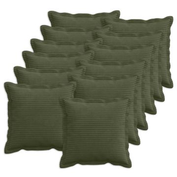 Federa 12 pz HOUTEN Verde 40 x 40 cm corduroy