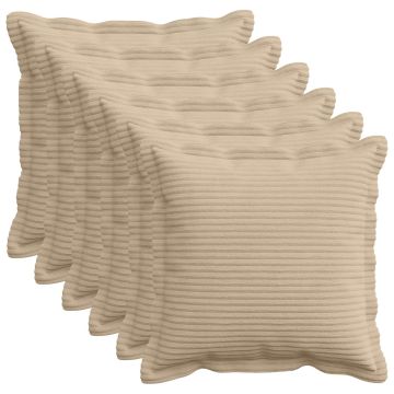Federa 6 pz HOUTEN Tortora 40 x 40 cm corduroy
