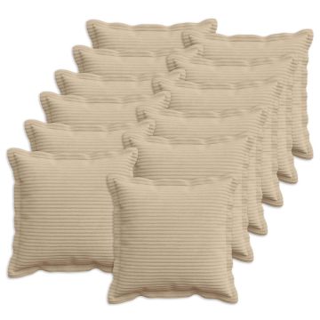 Federa 12 pz HOUTEN Tortora 40 x 40 cm corduroy