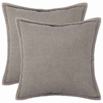 Federa 2 pcs HOUTEN Grigio Chiaro 40 x 40 cm Bouclé