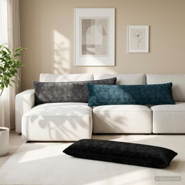 Federa 2 pz HOUTEN Nero 40 x 145 cm Pelliccia di Coniglio Finta