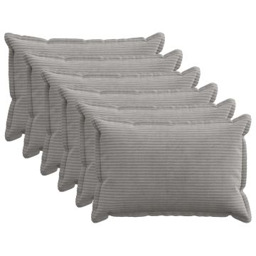 Federa 6 pz HOUTEN Grigio Chiaro 40 x 60 cm corduroy