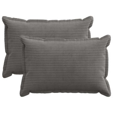Federa 2 pz HOUTEN Grigio Scuro 40 x 60 cm corduroy
