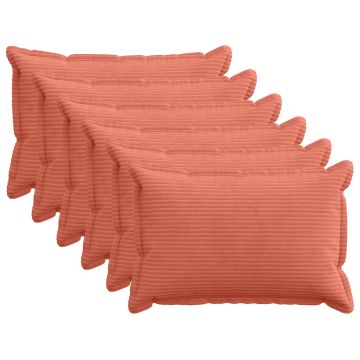 Federa 6 pz HOUTEN Rosso Arancio 40 x 60 cm corduroy