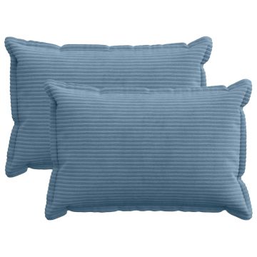 Federa 2 pz HOUTEN Blu 40 x 60 cm corduroy