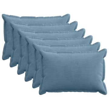 Federa 6 pz HOUTEN Blu 40 x 60 cm corduroy