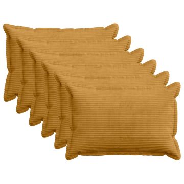 Federa 6 pz HOUTEN Giallo 40 x 60 cm corduroy