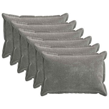 Federa 6 pz HOUTEN Grigio Scuro 40 x 60 cm Tessuto Chenille