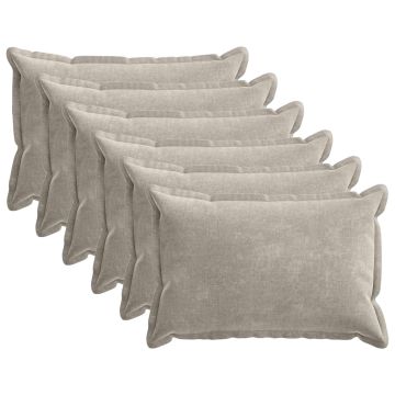 Federa 6 pz HOUTEN Grigio Chiaro 40 x 60 cm Tessuto Chenille
