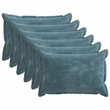 Federa 6 pz HOUTEN Blu 40 x 60 cm Tessuto Chenille