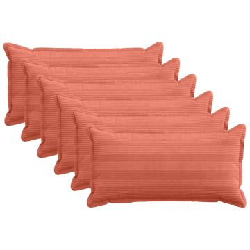 Federa 6 pz HOUTEN Rosso Arancio 40 x 70 cm corduroy