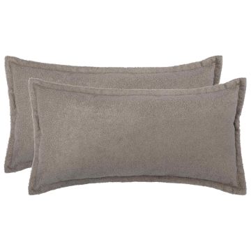 Federa 2 pcs HOUTEN Grigio Chiaro 40 x 70 cm Bouclé